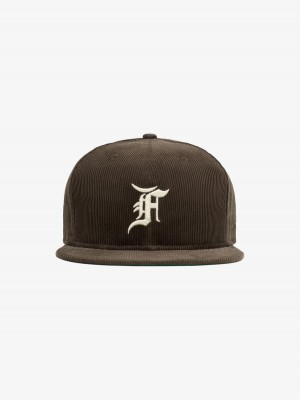 Casquette Essentials Corduroy 59FIFTY Fitted Marron | 90OGBNDFL