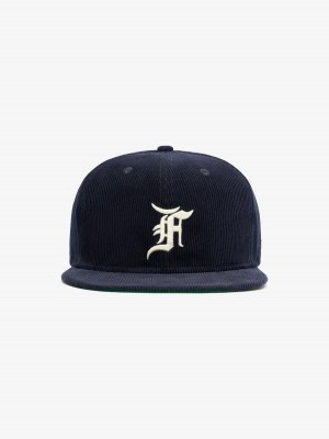 Casquette Essentials Corduroy 59FIFTY Fitted Bleu Marine | 75ECIPBNK