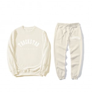 Survêtement Essentials Trackstar Premium Logo Relaxed Blanche | 56RCWYVTF