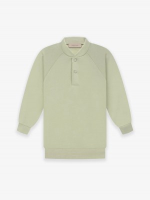 Sweat a Capuche Essentials 3/4 Sleeve Henley Femme Vert | 26JQGZRMN