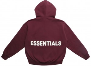 Sweat a Capuche Essentials Fear of God Printed Graphique Pullover Bordeaux | 12LKFBUWE