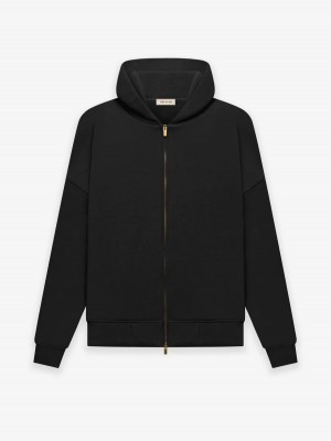 Sweat a Capuche Essentials Fleece Zip Up Noir | 71ONJQMDK