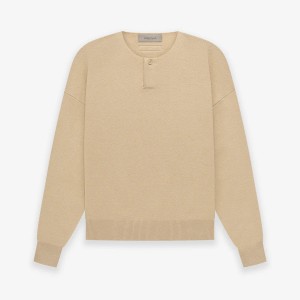 Sweat a Capuche Essentials Knit LS Henley Femme Marron | 50MGXTWDL