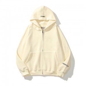 Sweat a Capuche Essentials Reflective Print Zip-up Oversized Blanche | 02ATIYUKS