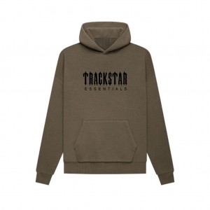 Sweat a Capuche Essentials Trackstar Premium Marron Foncé | 81NJDKGLP