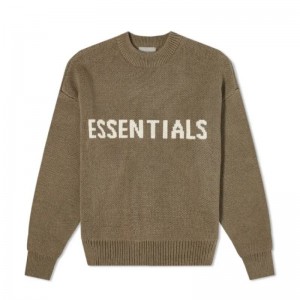 Sweatshirt Essentials Fear of God Tricoté Harvest Marron | 39SIVOTWL