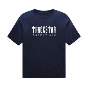 T Shirts Essentials Trackstar Laine Cashmere Bleu Marine Bleu | 72MLGTBOU