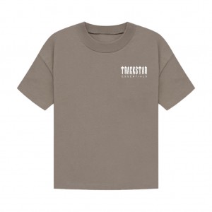 T Shirts Essentials Trackstar London Laine Crepe Marron | 43OZFRMJX