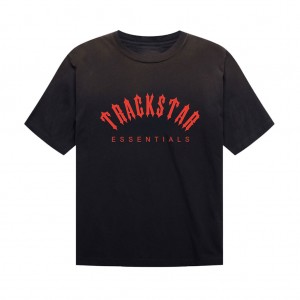 T Shirts Essentials Trackstar London logo design Classiche Noir | 57EAPJUIL