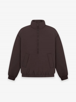 Vestes Essentials Nylon Puffer Rouge Marron | 15ANZDWXS