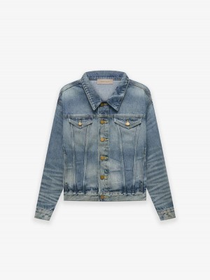 Vestes Essentials Trucker Indigo | 06GPLCYUE